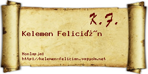 Kelemen Felicián névjegykártya